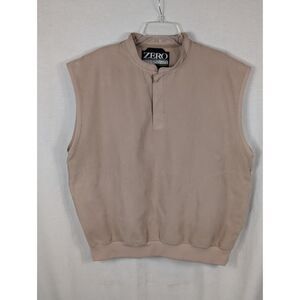 Zero Restriction Golf Outerwear Micro Suede Golf Vest Tan Men's Size Large
